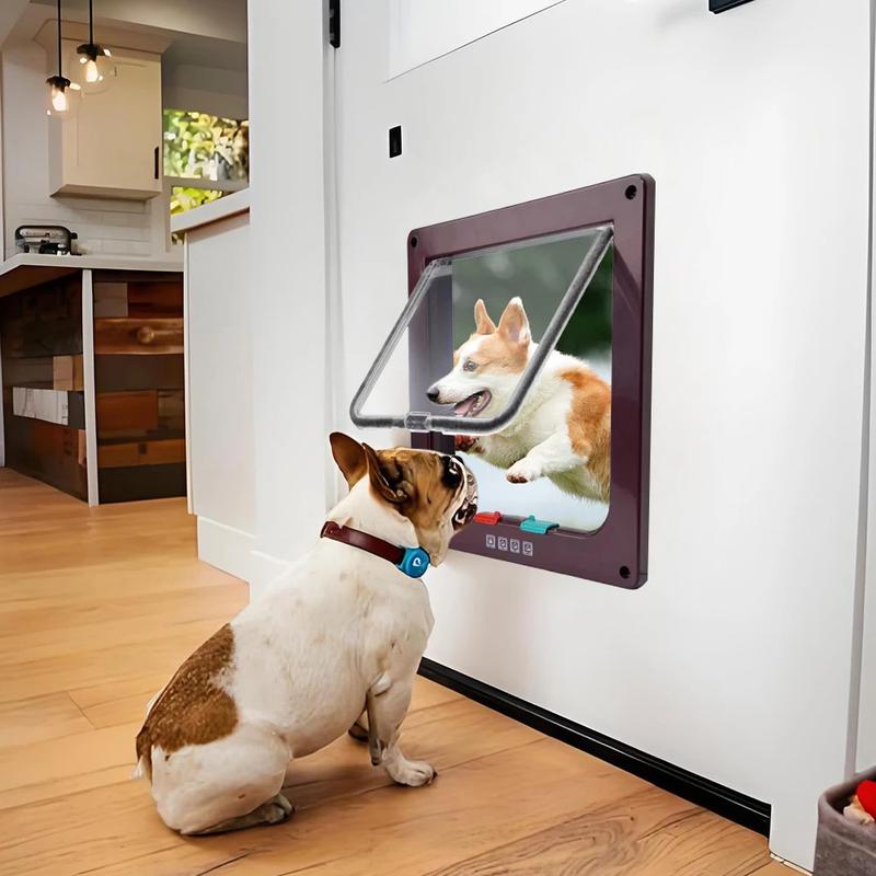 Product Introduction of Trap DoorSmart Pet Door 4 Way Lock Security Flap Sliding Door Controllable Switch Cat Puppy Safety Gate Dog Kitten Flap Door Pet Supplies 9