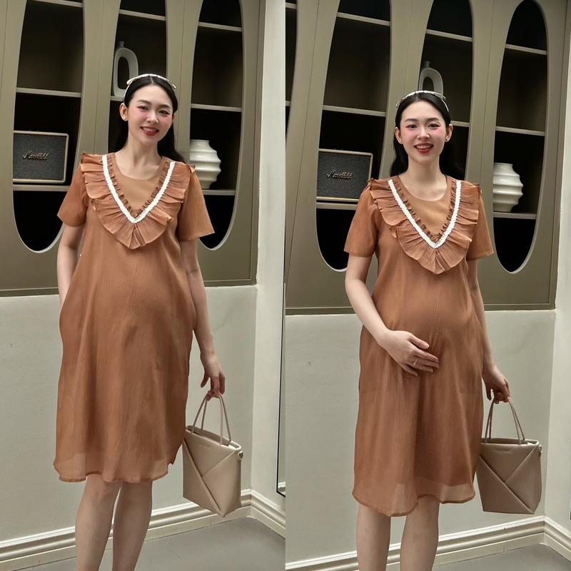  XÃ KHO  Đầm bầu tơ mềm Autumn dáng suông nhẹ nhàng thoải mái nhẹ nhàng xinh xắn. 