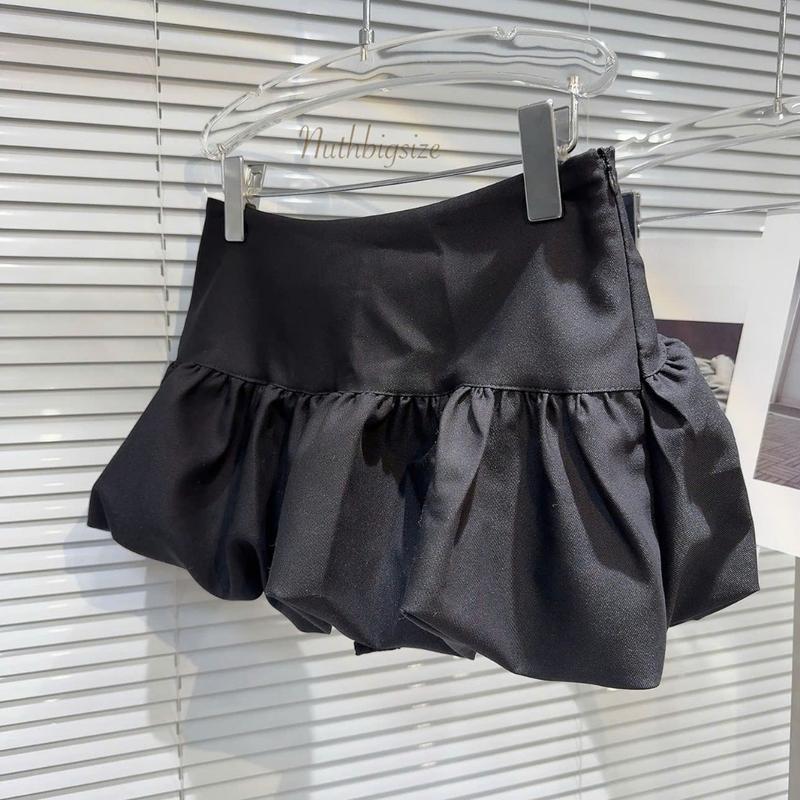 [BIGSIZE 50-100KG] Quần short bí ngô bigsize giả chân váy dáng xoè bồng cạp trễ định hình che bụng 5