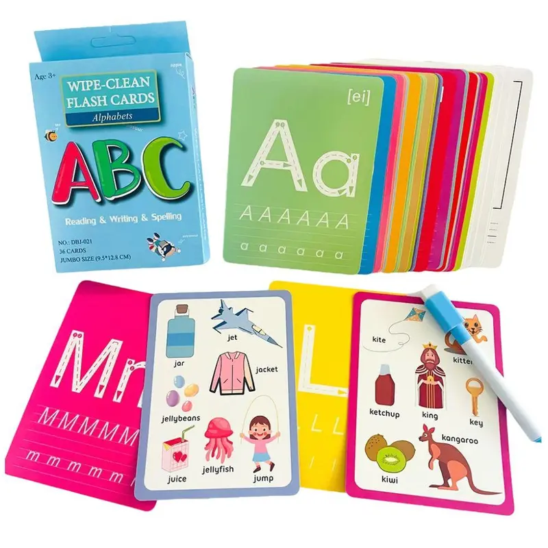Alphabet/number/math Learning Card, 36pcs/set Learning Card with Erasable Pen, Learning Card for Preschoolers & Kindergarten Learning Activities,  Teenage Girl Gifts 6