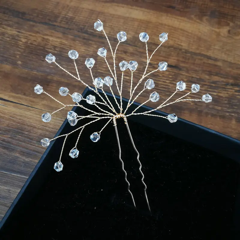 Women U-shaped Pin Metal Barrette Clip Hairpins Simulated Pearl Bridal Tiara Hair Accessories Wedding Hairstyle Design Tools 8
