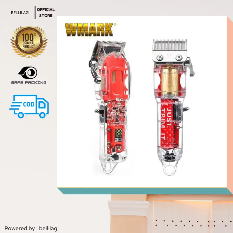 WMARK NG-407 Profesional Hair Clipper Full Transparant Dock Charging Alat Cukur Rambut Electric Barbershop Salon kumis elektrik Mesin Jenggot 5