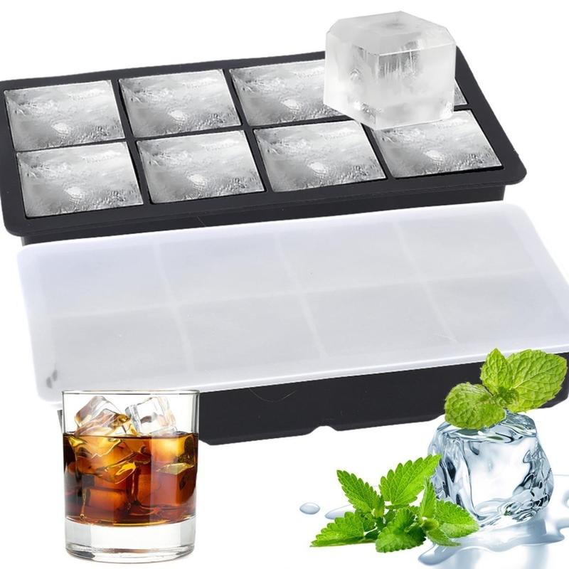 Large-capacity Square Ice Box with Cover New Food Grade Silicone Ice ...