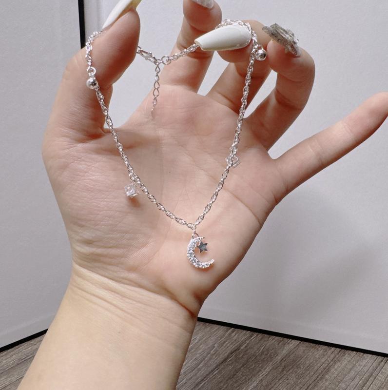 LC005 - Trang Sức Lắc Chân Thiết Kế Mặt Trăng NEW Đính Đá Cực Sáng .