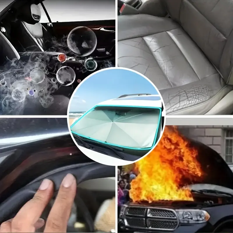 Dù Che Nắng Ô Tô, Chống Tia UV, Bền, Có Thể Gập Lại, Bảo Vệ Kính Chắn Gió, Có Lớp Phủ Màu Bạc, Để Làm Mát Tăng Cường 7