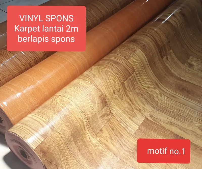 Karpet lantai vinyl meteran spons lebar 200cm (2meter x 1meter) tebal 1.2mm harga per 1METER 0