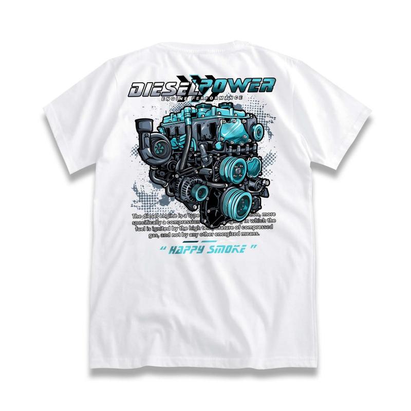 ARTAKAOS- Kaos Diesel Power Engine Turbo Machine Happy Smoke Baju Distro Mobil Racing Disel Gank Cumi Darat Tshirt Otomotif GBA3825 5