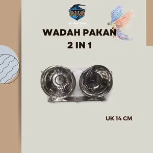 TEMPAT MAKAN&MINUM BURUNG PARROT STAINLESS 2 IN 1 UK 14 CM