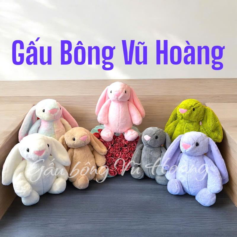 SIZE 40CM- THỎ BÔNG JELLYCAT (ĐO TỪ ĐẦU XUỐNG CHÂN - THEO THIẾT KẾ CHÂN TAY ÍT BÔNG)