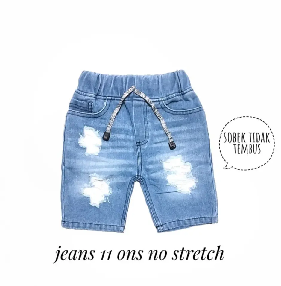 Celana Jeans Anak 3-8 tahun - Celana Anak Laki-laki Jeans Pendek Sobek Biru Muda - Gembo Kids