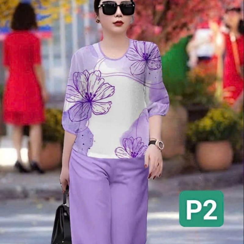 Somiafashion BỘ KIM CƯƠNG - Đồ bộ trung niên hàng thiết kế nhà SOMIA dáng suông, trẻ trung, năng động, tôn dáng cực tốt, diện đi chơi đi làm cực xinh 1