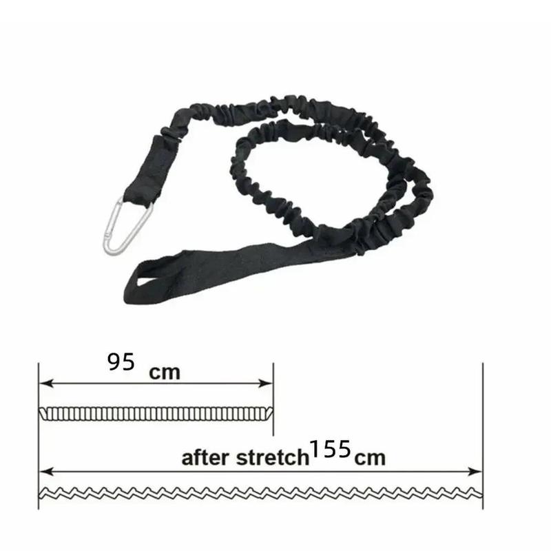 1PC Elastic Kayak Paddle Leash Fishing Rod Leash Stretchable Coiled Lanyard Leash Safety Rope Carabiner Rowing Boats Accessories 5