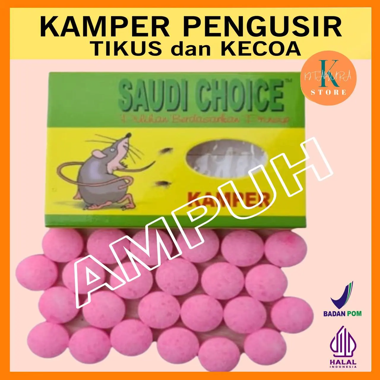 KAMPER ANTI TIKUS  KECOA SERANGGA MEREK SAUDI CHOICE AMPUH 100% Kamper Pengusir Tikus Dan Kecoa paling ampuh