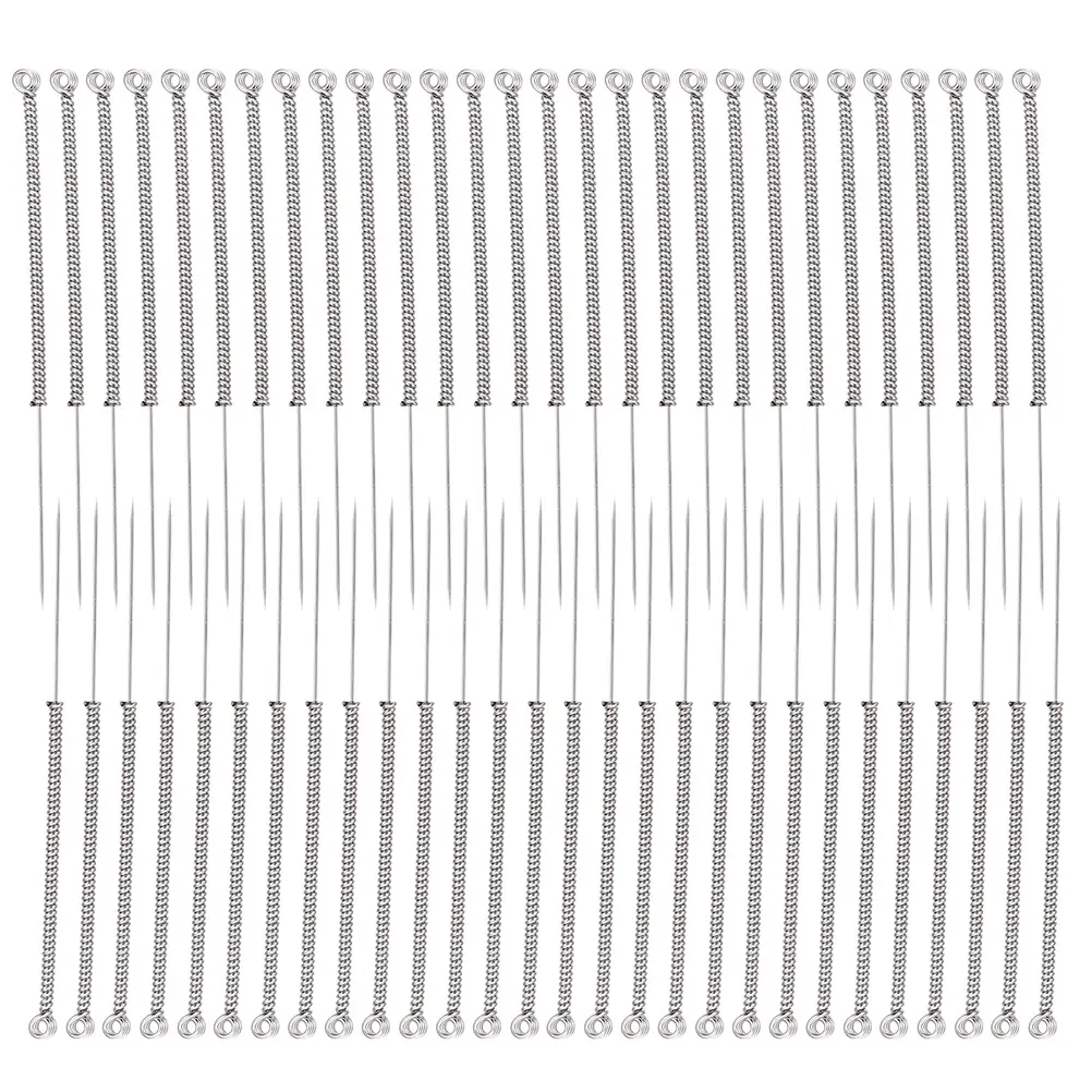 Acupuncture Needles Supply The Face Massage Stainless Steel 3.5x0.25x0.25cm Silver 100 Pcs