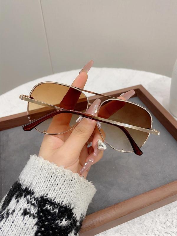 Unisex Simple Style Plain Color Sunglasses, Summer Vintage Trendy Sunglasses for Everyday Use, Fashion Accessories for Outdoor Activities 8