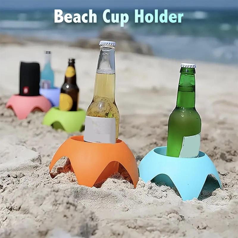 Plastic Beach Cup Holder, 5 Counts/set Outdoor Sand Drink Holder, Portable Beer Stand Accessories for Beach Parties and Camping 6