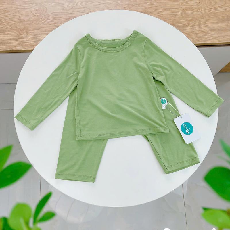 Bộ dài tay cho bé 95% sợi sồi Modal Áo Lá Homewear A221, pizama bé trai gái bốn mùa mát lạnh mềm mướt 6