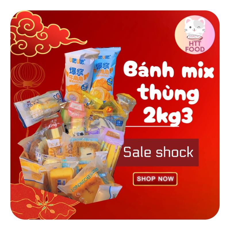 1 thùng Bánh mix nguyên vị  2,3kg ( NGÀY TRÊN VỎ LÀ NGÀY SẢN XUẤT 4 ) Food Cake