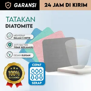 Tatakan Gelas Diatomite Coaster Penyerap Air Cepat Batu Kering AlwaysDry Anti Selip Teh Kopi Tanaman Sabun Square Kotak Petak KOTO