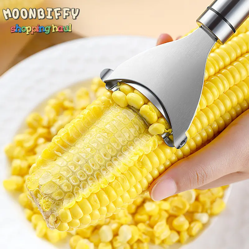 Corn Stripper Corn Kernels Cob Peeler Stainless Steel Threshing Kerneler Blade Metal Kitchen Corn Cutter Tools Gadgets