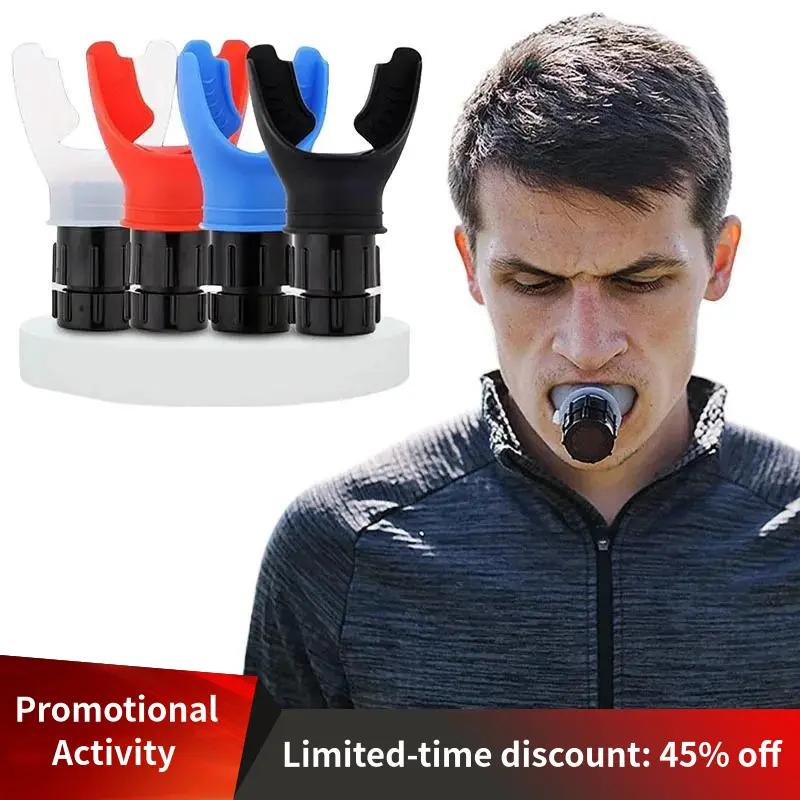 Breathing Exercise Device Trainer Lung Face Mouthpiece Fitness Respirator Exerciser Capacity Deep Breath Adjustable Respiratory
