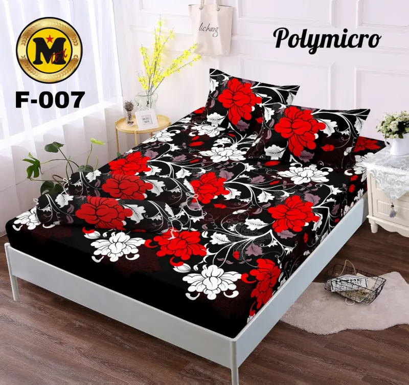 Seprei 180x200 satu set 2 sarung bantal 1 sarung guling motif bunga bunga Springbed 1
