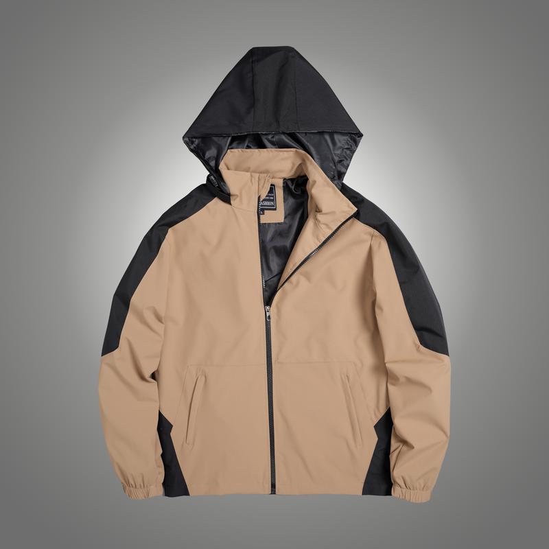  Áo Khoác Gió Nam Nữ 2 Lớp Chống Nước Chống Gió Chống UV Cao Cấp  G02  - Cổ Cao - Menswear Kem Jacket 