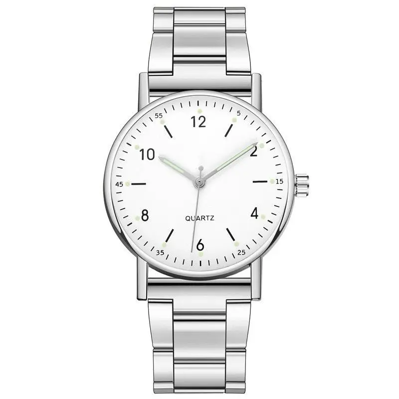 FREE LM Jam Tangan Pria Wanita Analog Casual Fashion Bulat Strap Rantai Stainless Steel RM132 Watches 4