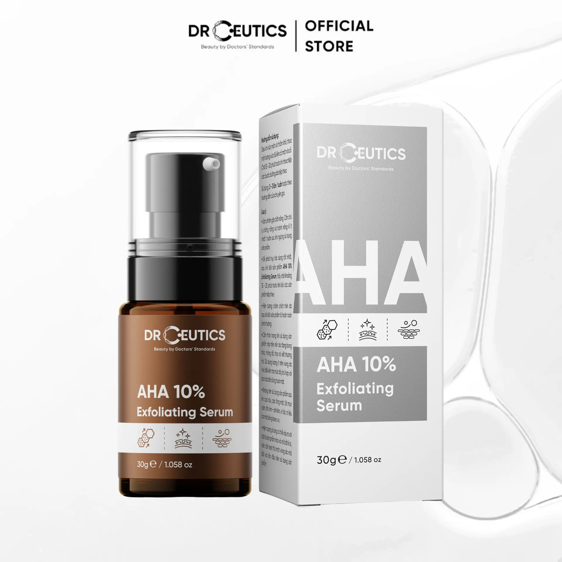 DRCEUTICS Dung Dịch AHA Giúp Làm Sạch Da Chết Hỗ Trợ Làm Sáng Da (30ML 100ML)
