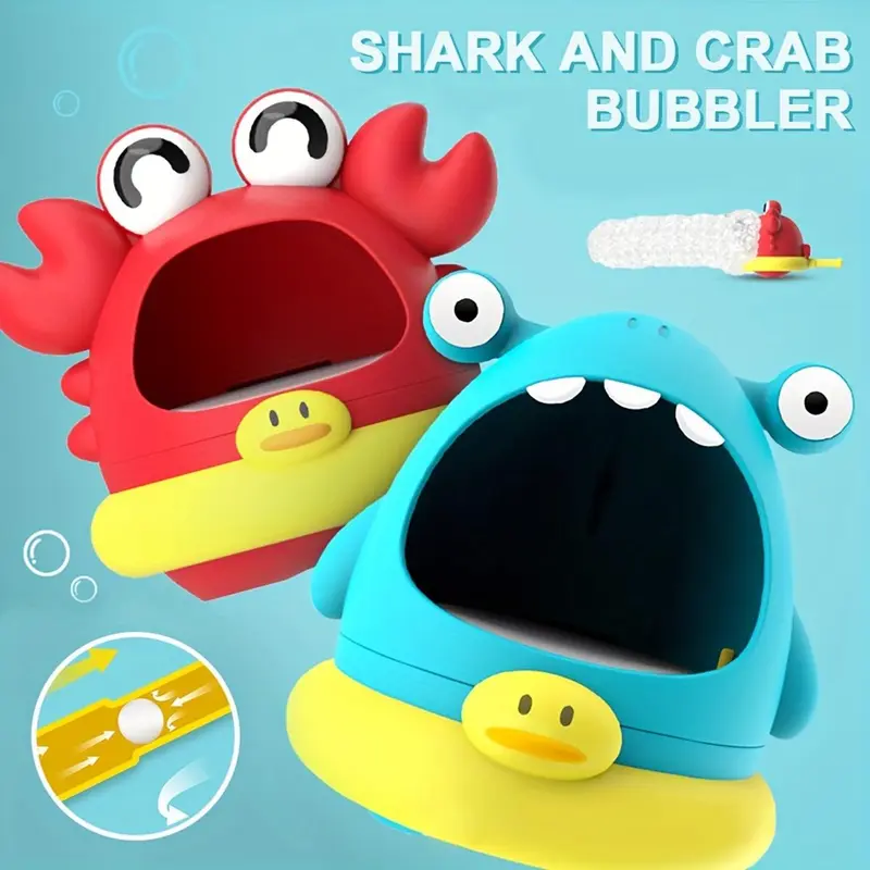 Crab & Shark Design Bubble Blower Toy, Cartoon Crab & Shark Bubble Maker Toy, Bubble Making Machine Toy, Sensory 2
