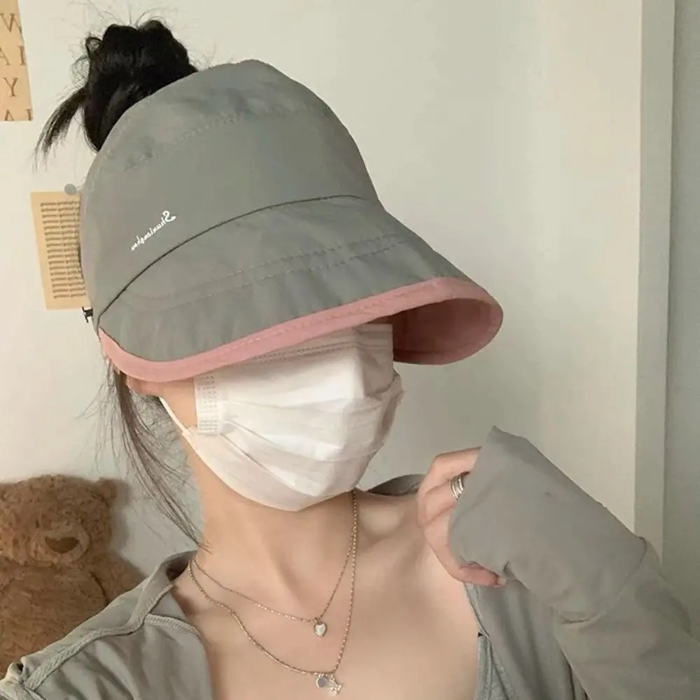 Mũ Chống Nắng, Rộng Vành, Dành Cho Nữ, Cầm Tay, Chống Nắng, Đầu Rỗng, Thích Hợp Cho Các Hoạt Động Ngoài Trời Và Bãi Biển, Chống Tia UV, Chống Nắng, Mũ Bucket