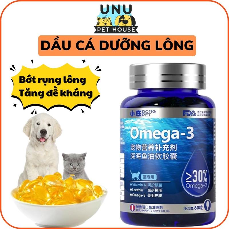 Dầu cá cho chó mèo bổ sung Omega 3 giúp dưỡng lông, giảm rụng lông cho mèo – UNU Pet House
