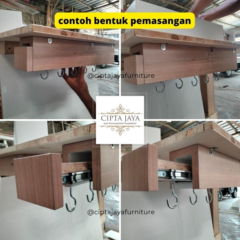 Gantungan Tas Besi Rak Kolong Panci Wajan Printilan Dapur Tarik Dorong Panjang Kitchen Set Lemari Dapur Minimalis Estetik Rak Panci Tempel Tembok Dinding Bawah Wastafel Hook Cantelan Baju Sapu Hanger Aksesoris Unik Serbaguna Multifungsi Kuat Kokoh 9