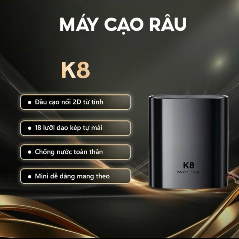 Máy cạo râu Enchen K8 đầu cạo 2D ẩn, chống nước toàn thân, 18 lưỡi dao tự mài, pin dùng đến 60 ngày - BH 6 tháng