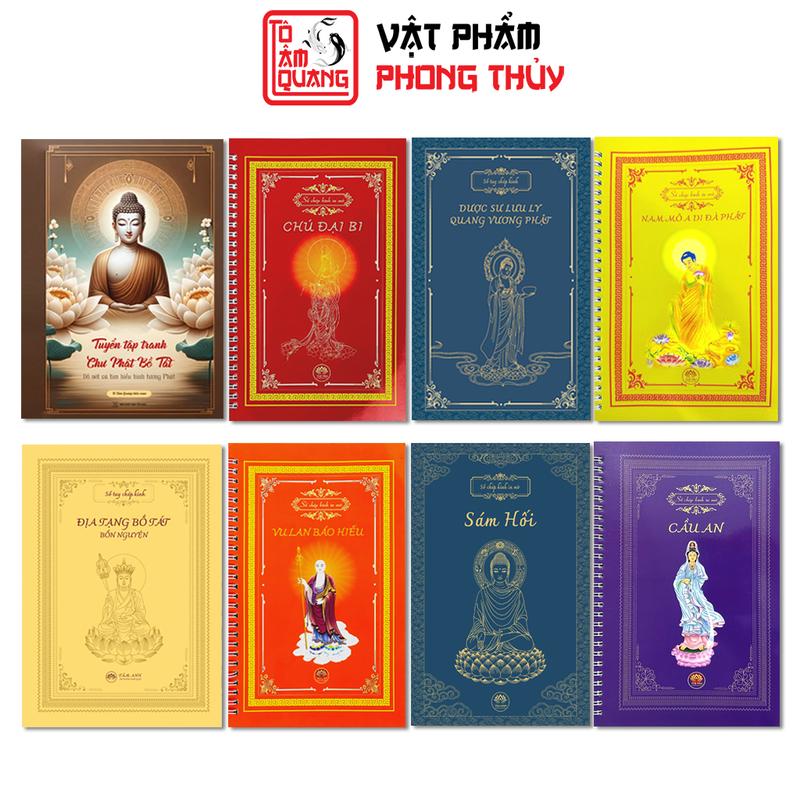Sổ chép kinh, Vở chép Kinh Địa Tạng, Dược Sư, Sám Hối, Vu Lan, Cầu An, Chú Đại Bi, Hồng Danh, Tranh chư phật bồ tát