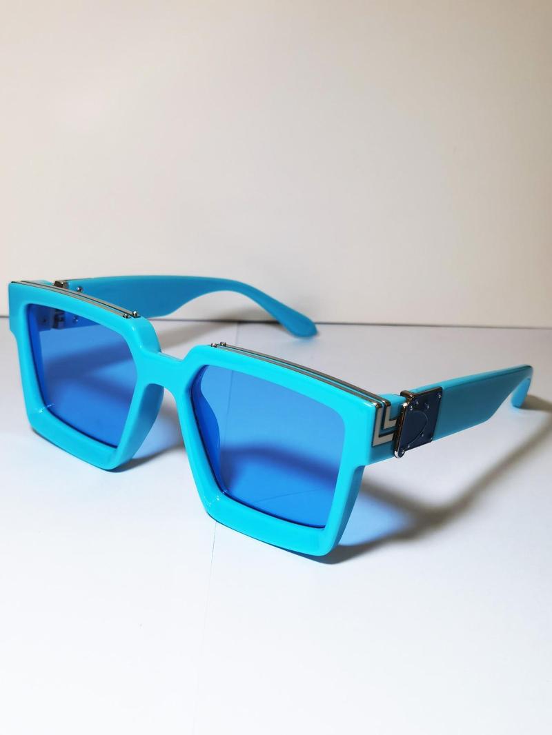 Product Introduction of 1 Pair Simple Rivet Sunglasses For Everyday Use, Summer Square Frame Fashion Sunglasses, Travel Accessories 3