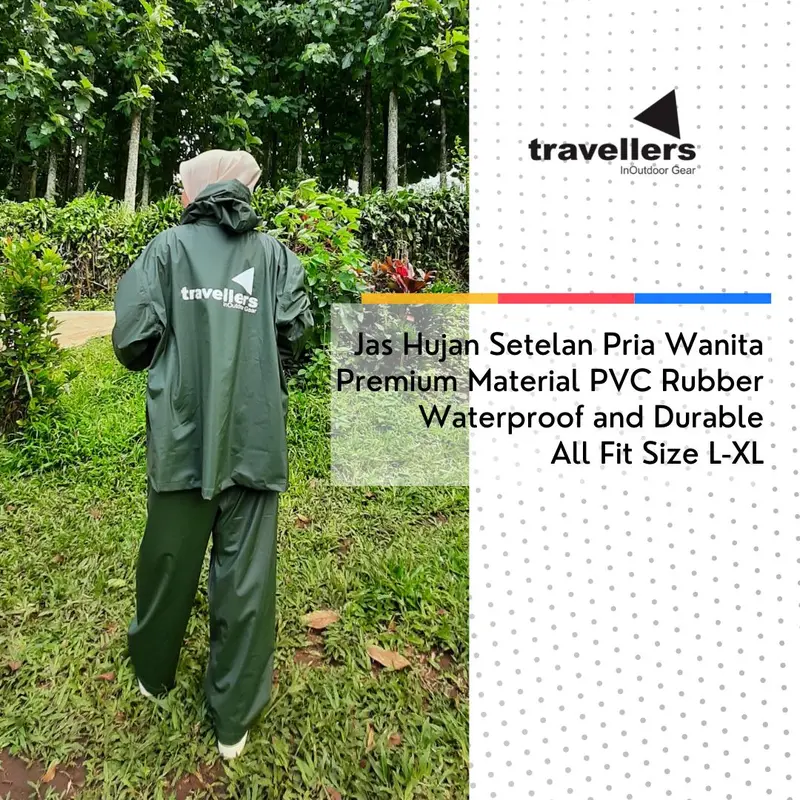 Traveller Jas Hujan Premium Setelan Celana Pria Wanita Raincoat 8