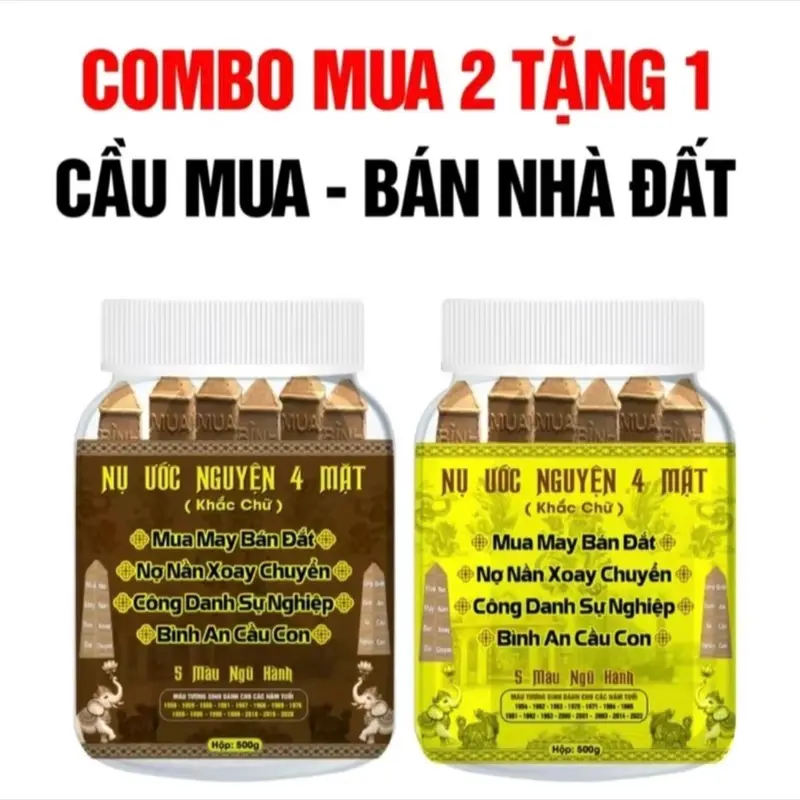 [ mua 2 tặng 1 ] NỤ ƯỚC NGUYỆN 4 MẶT MAY MẮN THU HÚT TÀI LỘC 4