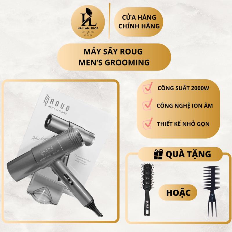  Máy sấy tóc Roug Men's Grooming 2000w ion âm cao cấp chính hãng Bảo hành 3 tháng + Tặng lược tạo kiểu bán nguyệt Roug cao cấp 