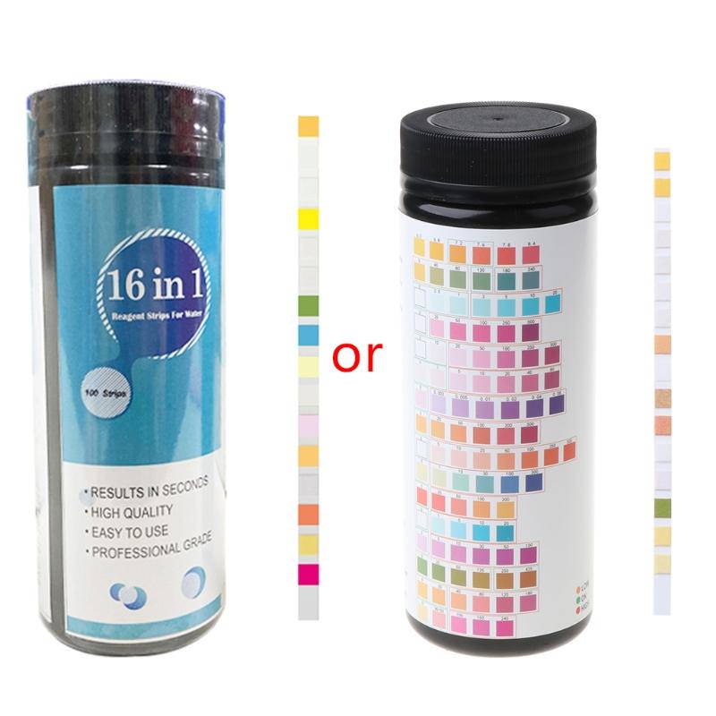 ZHISI 100 Pcs Water Test Strips 16-in-1 Aquarium Water Quality Test Strips for Check 0