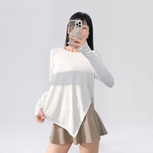 LADIES FASHION Atasan Baju Olahraga Wanita Yoga Wear Lengan Panjang Baju Jogging Kaos Sport 1186