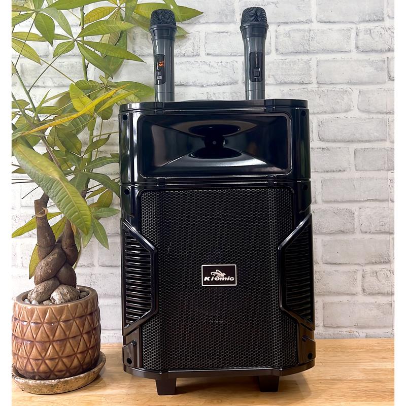 Bảng nâng cấp 2024 Loa Karaoke Bluetooth Di Động Kiomic K108 Thùng Gỗ Củ Loa Nghe Nhạc