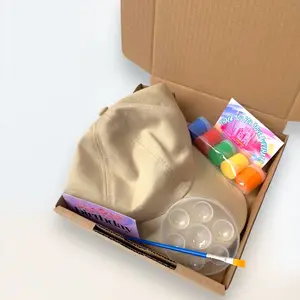 Hampers Lukis DIY Topi Kanvas Polos Krem Allsize by madefyou.id|Melukis Polocap Brokenwhite Premium|Mainan Edukasi Melukis Anak|Kado Ulang Tahun|Souvenir Murah Gift Painting