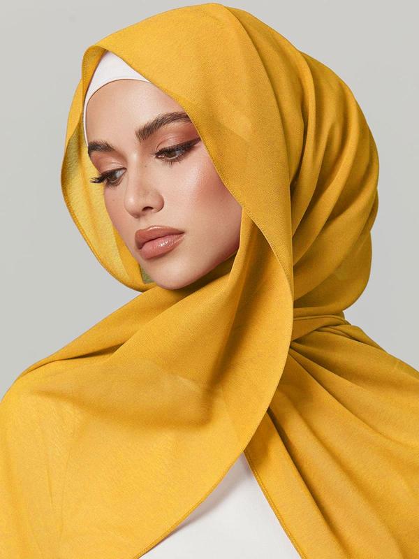 Women's Solid Long Scarf, Lightweight Soft Comfortable Breathable Hair Sleeping Wrap For All Seasons, Fashion Versatile Scarf For Women 0