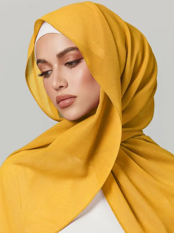 Women's Solid Long Scarf, Lightweight Soft Comfortable Breathable Hair Sleeping Wrap For All Seasons, Fashion Versatile Scarf For Women 0
