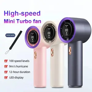 【Ready Stock】Kipas Angin Portable Mini USB Rechargeable - Turbo 199 Level Adjustable  Baterai Besar 20000mAh Tahan Lama & Senyap Bisa Digantung Tampilan Digital LED Untuk Kantor/Meja/Outdoor/Camping