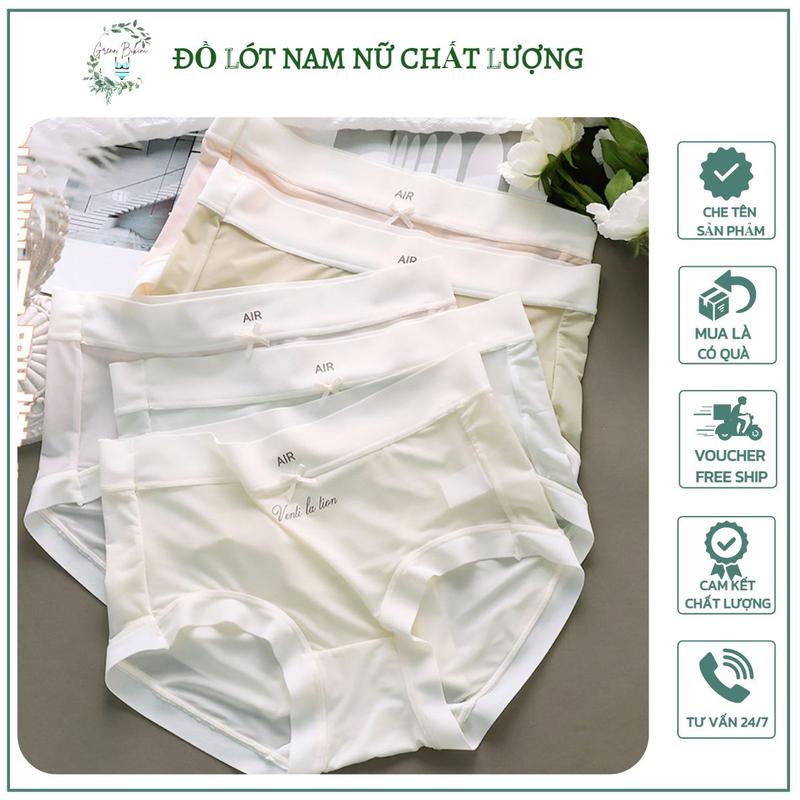 Set 10 Quần Lót Nữ Su Đúc [FREESHIP] Đồ Lót Nữ Lụa Băng Tàng Hình Đính Nơ Cao Cấp - Quần Sịp Liền Mạch Mỏng Mát Nhanh Khô