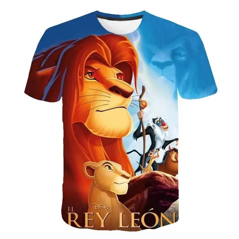 Áo Thun In Hình Hoạt Hình Simba Vua Sư Tử, Disney, Thời Trang, Dành Cho Trẻ Em, Phong Cách Thường Ngày, Rực Rỡ, ngắn Tay, Thích Hợp Cho Bé Trai Và Bé Gái 1