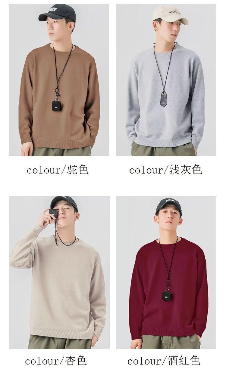 Product Introduction of ZOCI 2024 Áo Len Dệt Kim Cổ Tròn Mới Áo Dáng Rộng Thời Trang Phong Cách Hàn Quốc Cho Nam Menswear Shirt 9