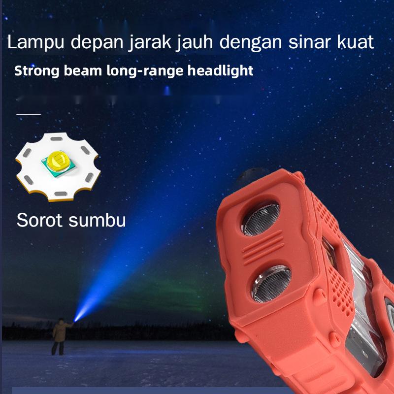 Product Introduction of <Pengiriman Lokal>Tongkol Membawa Rantai Kunci Cahaya Darurat Lampu Portabel Rechargeable Senter LED 16